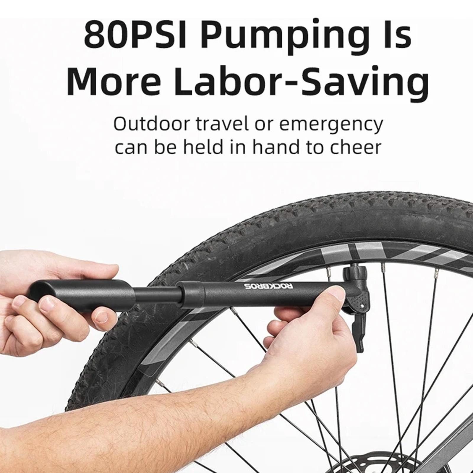 ROCKBROS Luftpumpe Fahrrad Luftpumpe Minipumpe MTB Rennrad E-Bike, tragbare mini Handpumpe