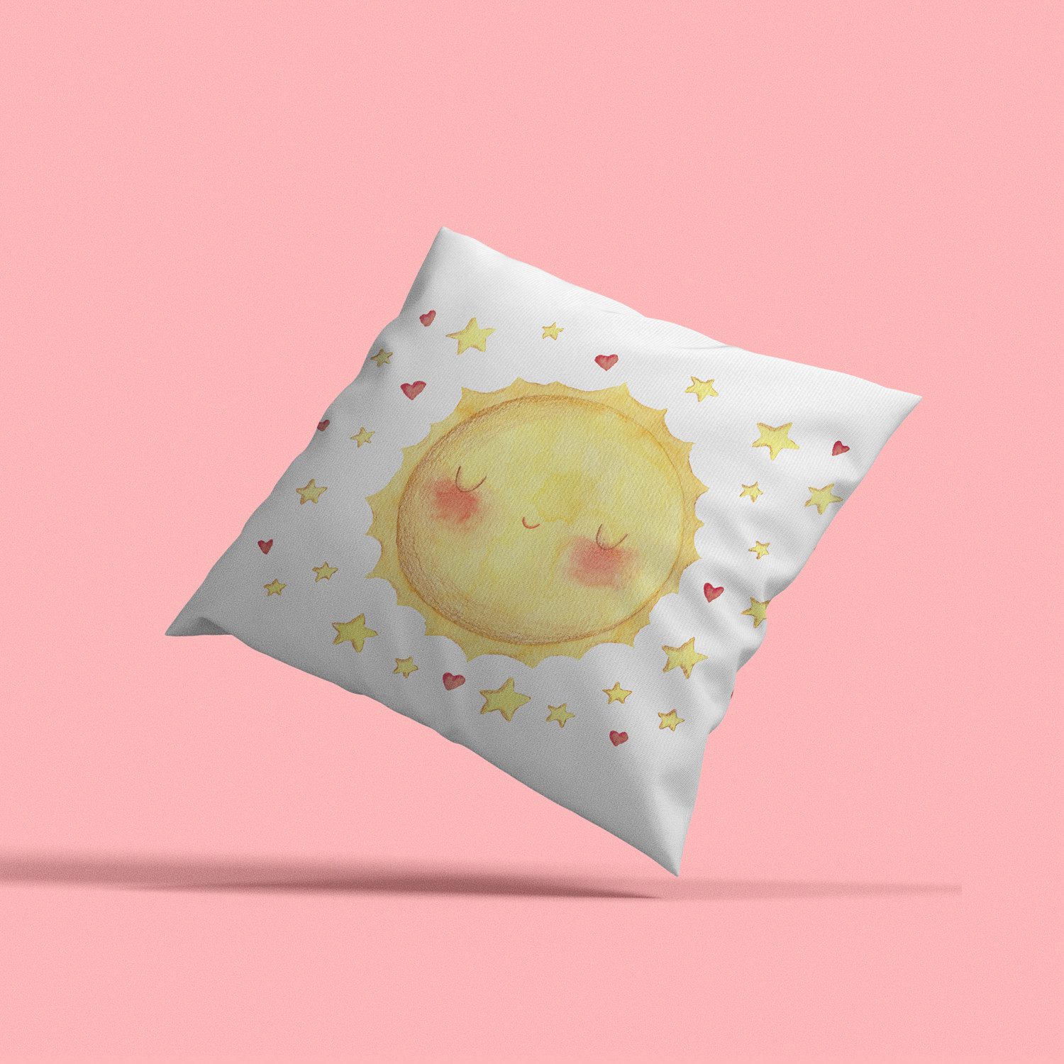 queence Dekokissen Vollmond mit Gesicht, Kissenhülle mit HD Premium Druck, geruchsneutral, 40x40cm