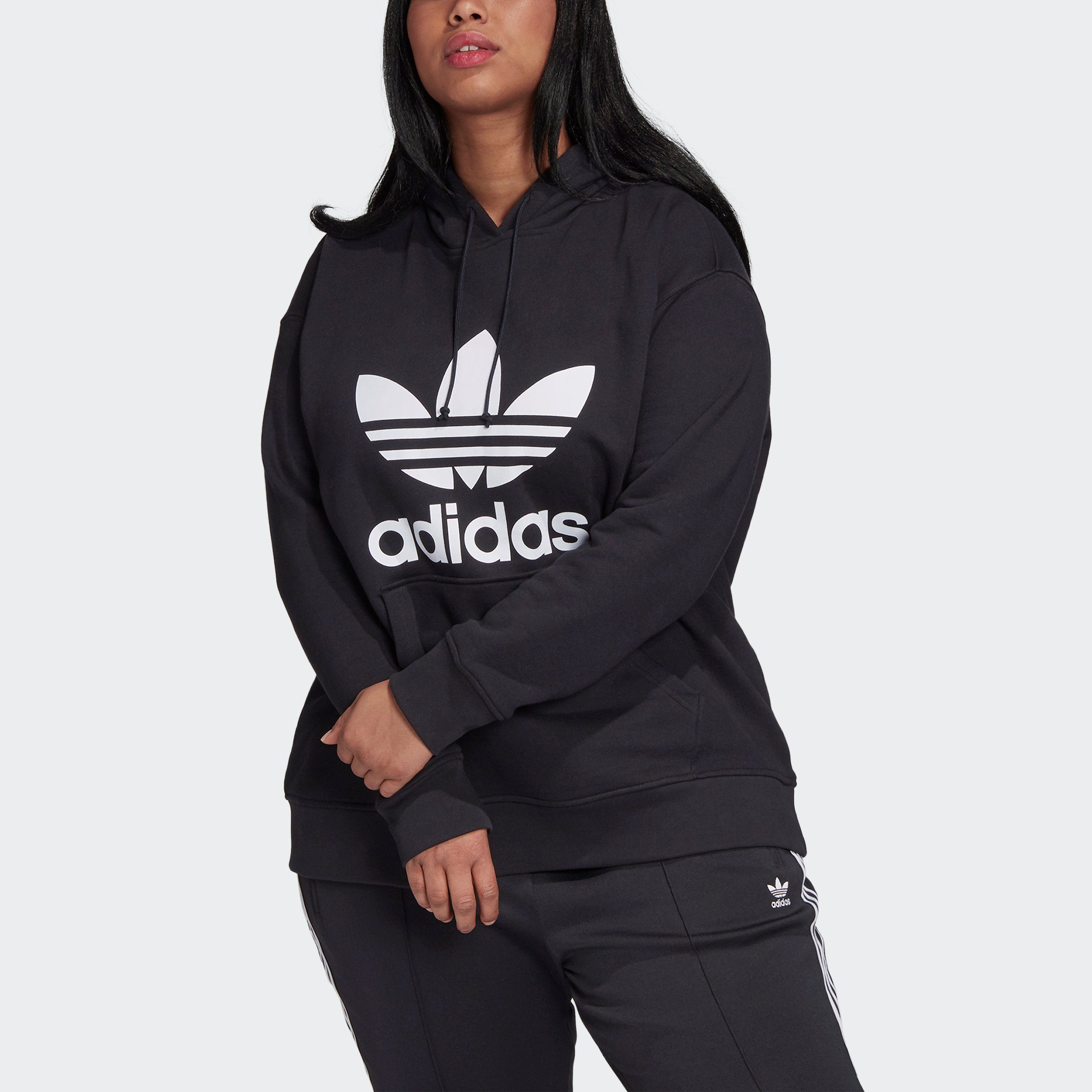 adidas Originals Kapuzensweatshirt TREFOIL HOODIE BLACK/WHITE