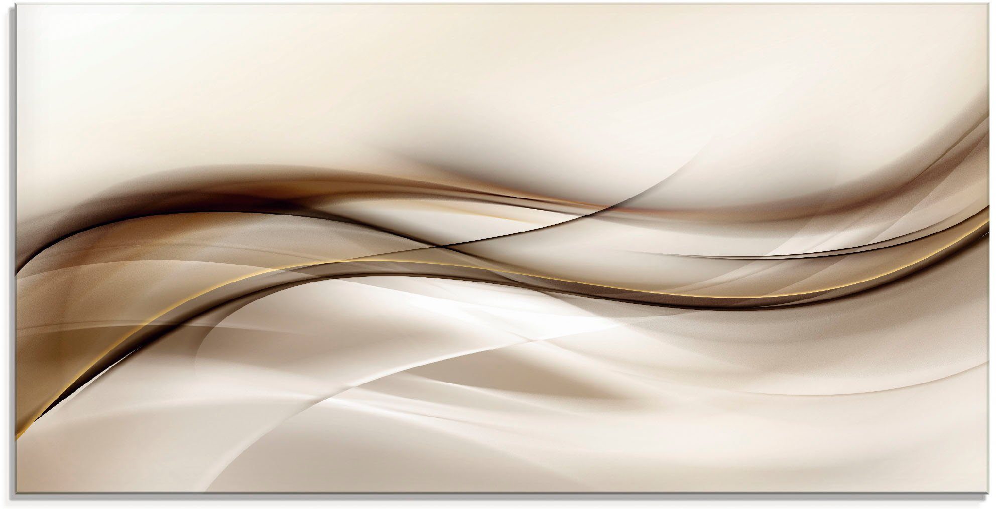 Artland Glasbild Braune abstrakte Welle, Muster (1 St)