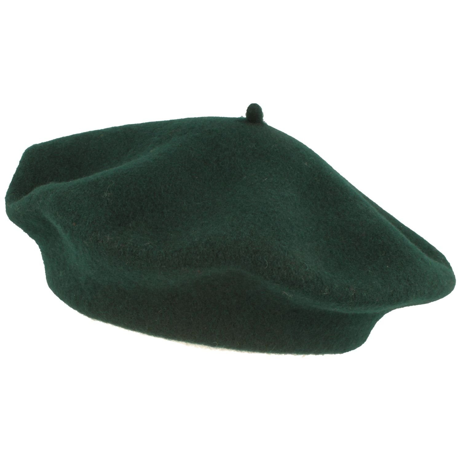 Baskenmütze aus Kopka klassisch 100% emerald Schurwolle