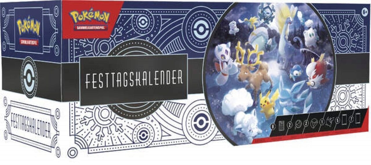 The Pokémon Company International Spiel Pokémon Adventskalender 2023 - 25 Überraschungen 5 Boosterpacks