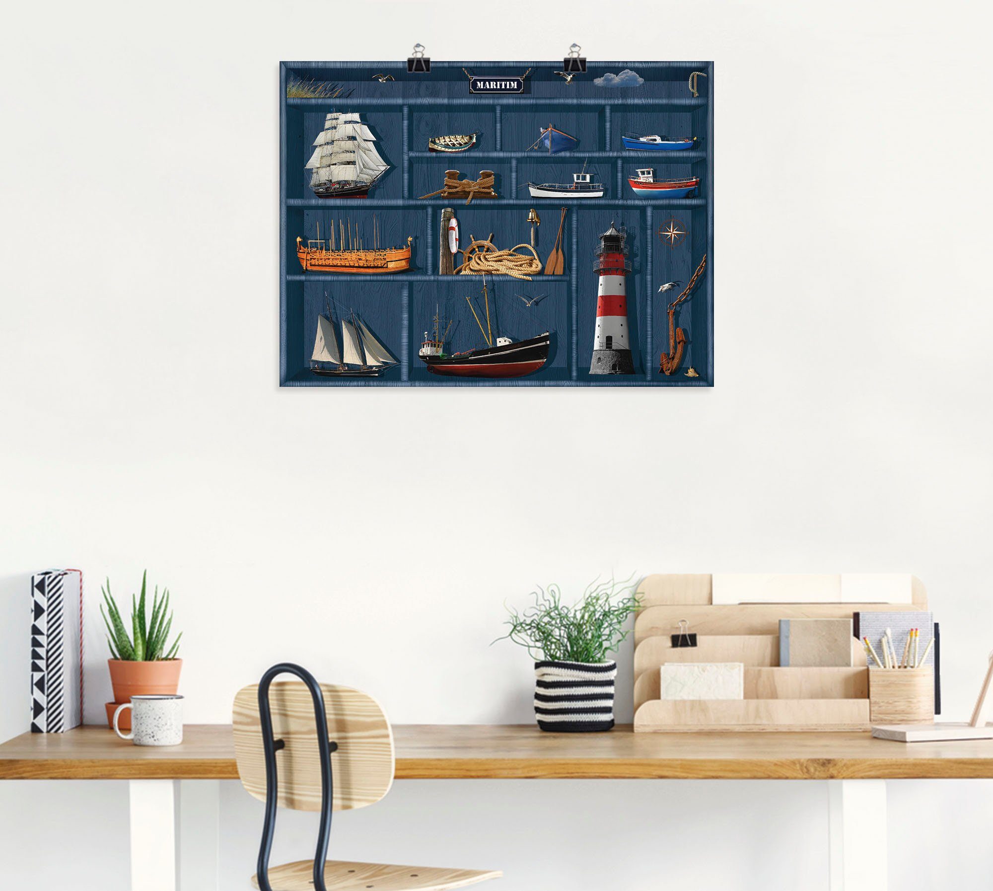 oder St), (1 Leinwandbild, maritime Wandbild Wandaufkleber Setzkasten, in Größen Der versch. Artland Poster als Arrangements