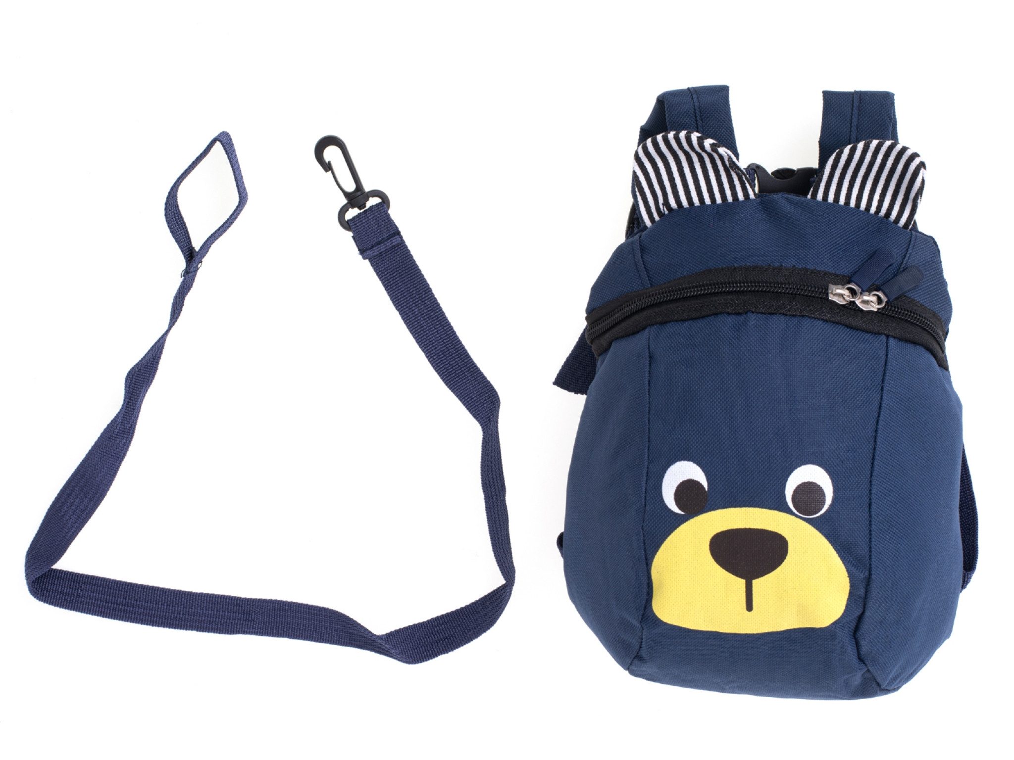 Ikonka Kinderrucksack Kinderrucksack Teddybär mit Sicherheitsleine Kindergarten Blau Pink (Kinderrucksack mit Sicherheitsleine für Kindergarten und Ausflüge, Rucksack mit Leine Hauptfach Reißverschluss verstellbare Gurte), Weiches Material kompakt verstellbar Sicherheitsleine abnehmbar