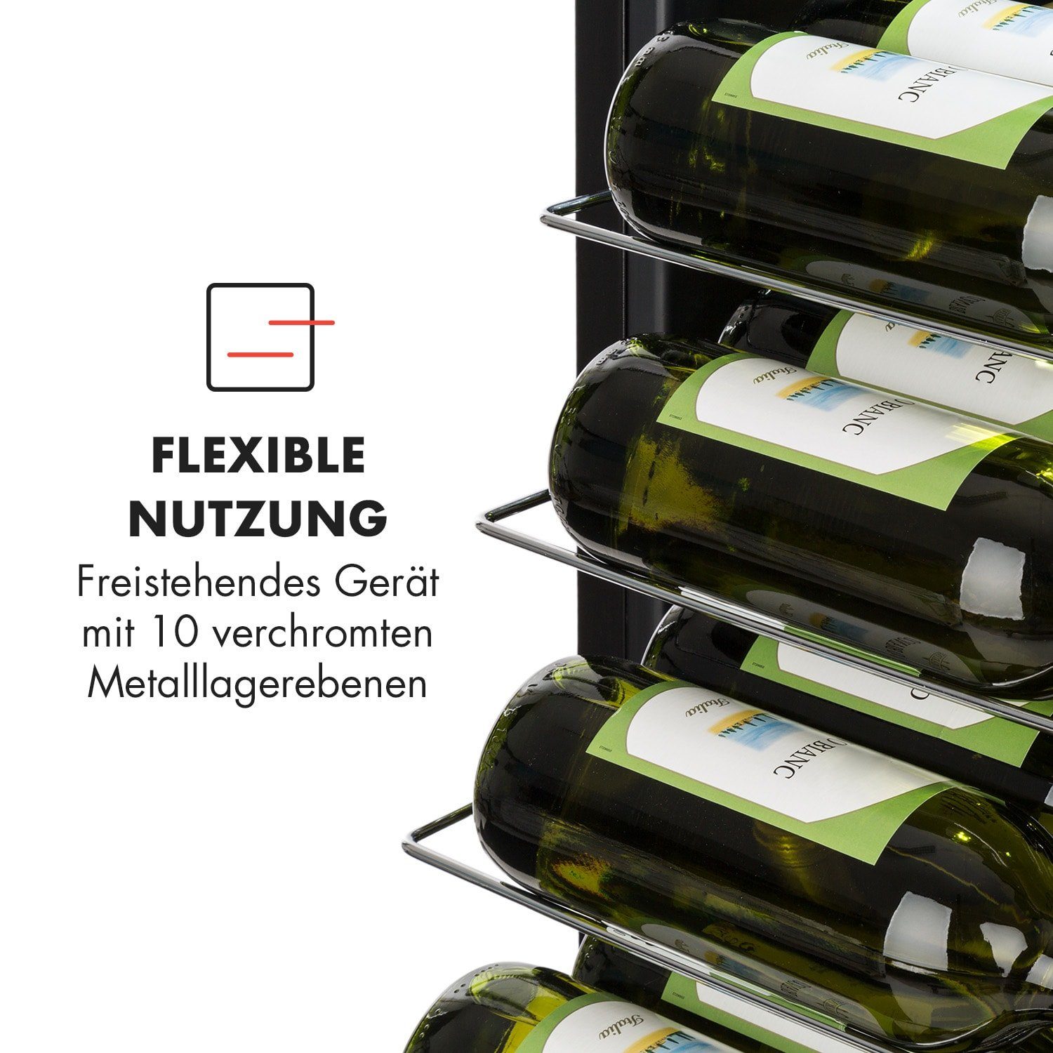 Wein Weinkühlschrank Flaschenkühlschrank Bellevin Klarstein Standardflaschen Weintemperierschrank 0,75l,2 56 für á Zonen Weinschrank 62,