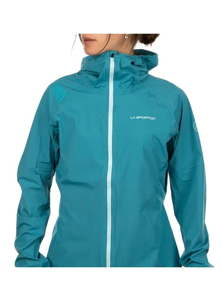 La Sportiva Laufjacke Run (leicht, wasserabweisend, maximale Bewegungsfreiheit) blau Damen
