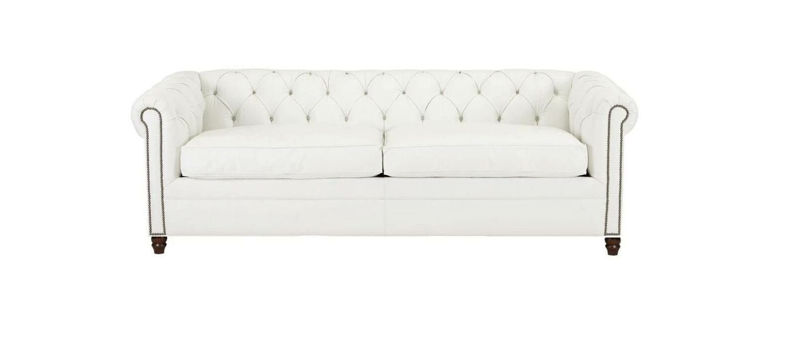 Europe JVmoebel Leder, Modern Dreisitzer Design Chesterfield Couchen in Sofa Weiß Made