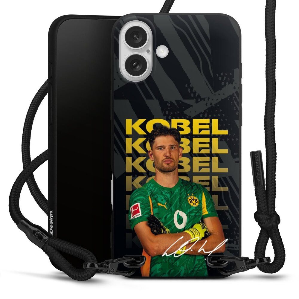 DeinDesign Handyhülle Borussia Dortmund Gregor Kobel BVB Gregor Kobel 25/26, Apple iPhone 16 Plus Premium Handykette Hülle mit Band Cover mit Kette