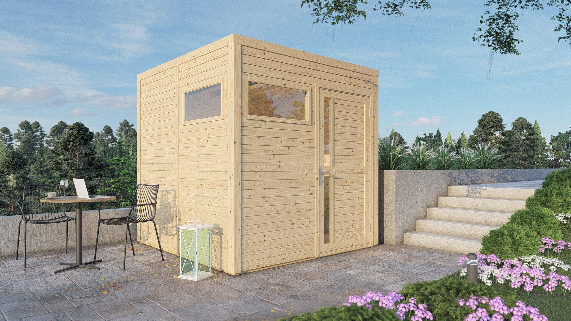 BERTILO Gerätehaus Cubus 2 Holz Gartenhaus, Bausatz