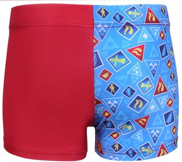 Sarcia.eu Boxer-Badehose Blau-rote Badeshorts Fireman Sam Feuerwehrmann Sam 3-4 Jahre