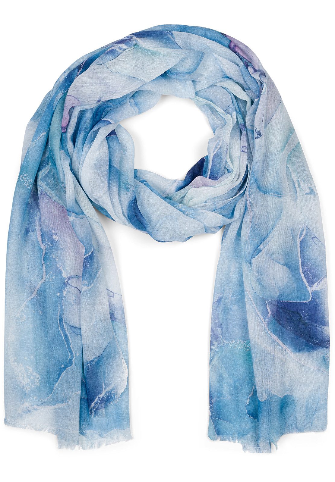 styleBREAKER Modeschal Leichter Schal mit Marmor Muster, (1-St)