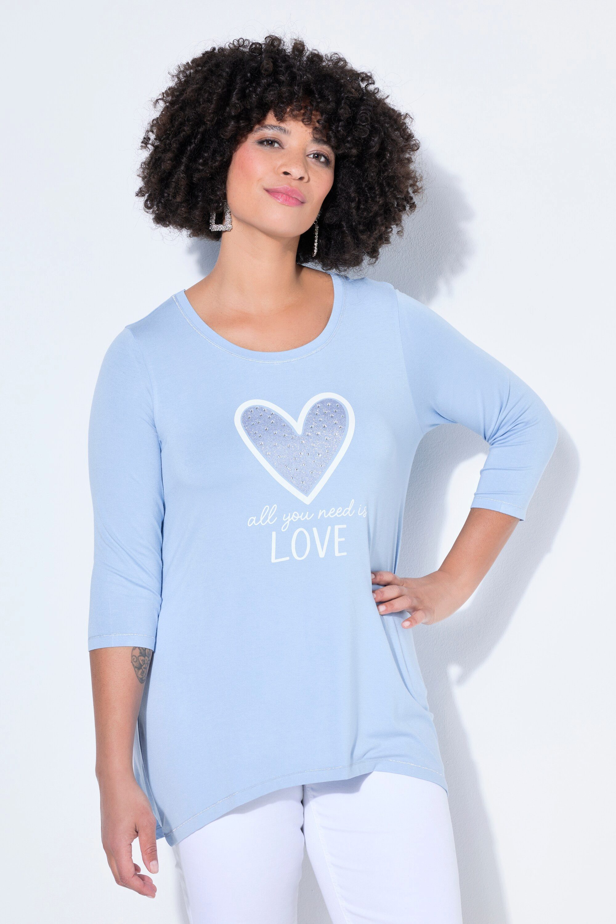 T-Shirt T-Shirt A-Linie Glitzersteinchen auf dem Herz