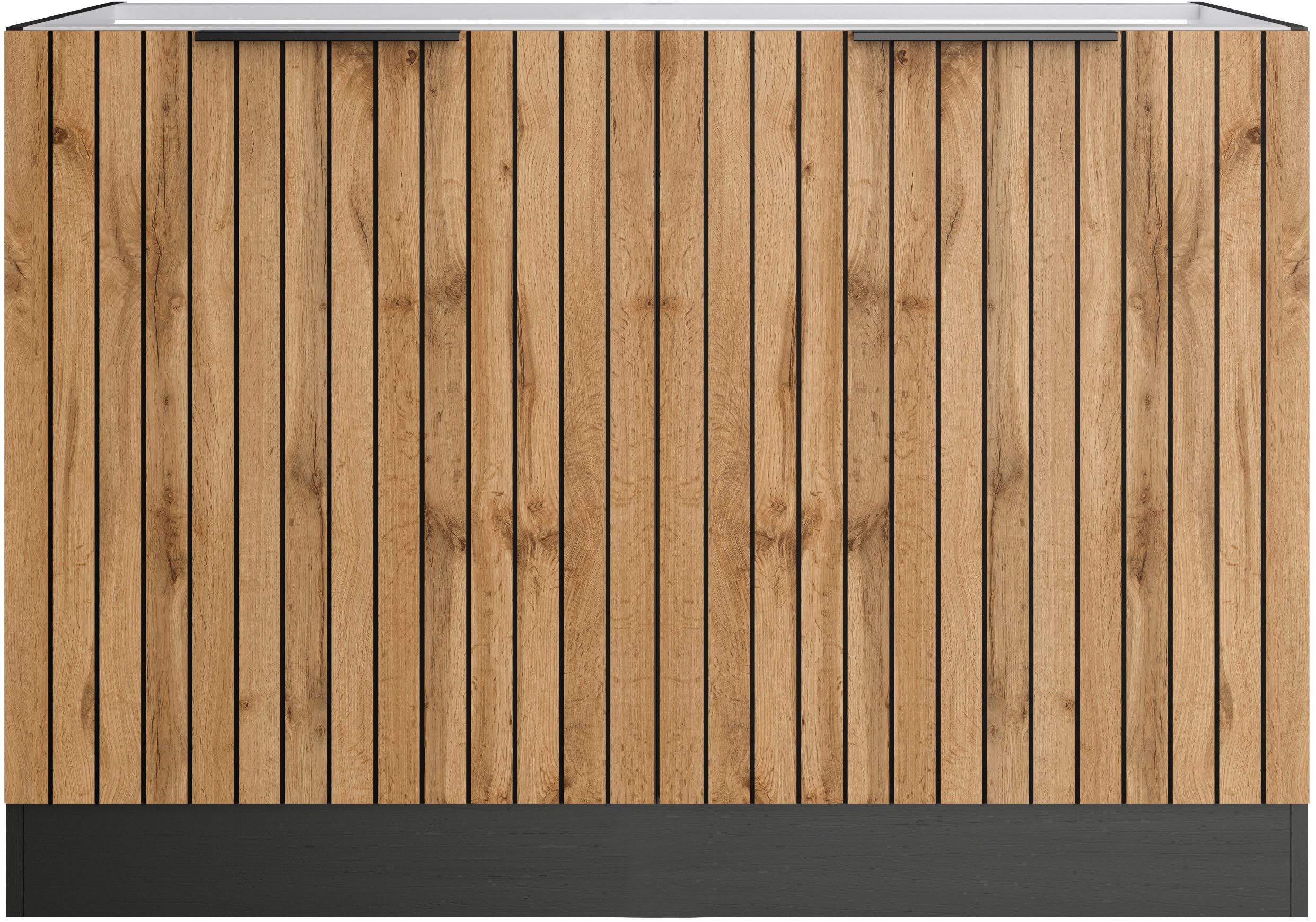 KOCHSTATION Spülenschrank KS-Lagos Breite 120 cm, wahlweise mit Spülbecken in edelstahl oder schwarz
