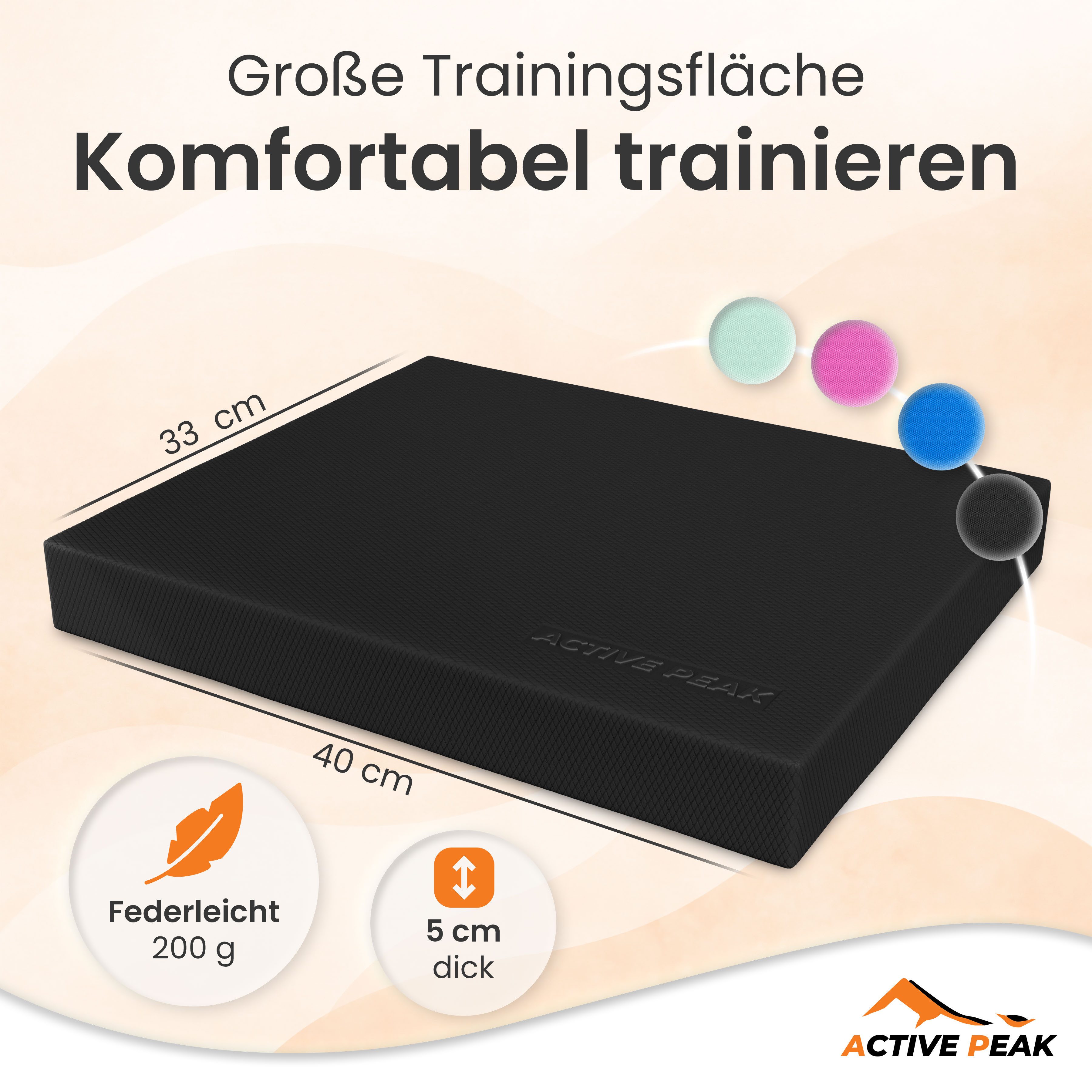 Active Peak Balanceboard Balance Pad, Balance Kissen Gymnastik XXL Balancekissen