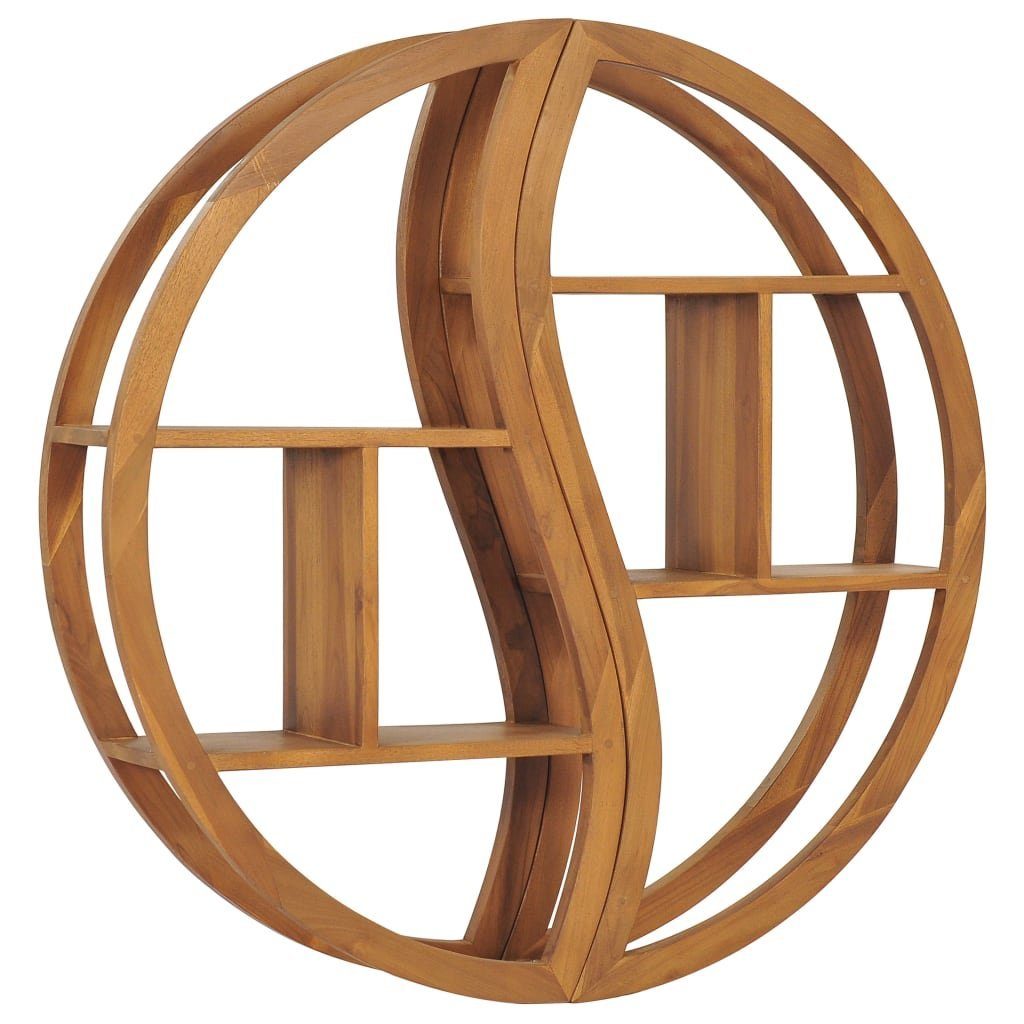 vidaXL Regal Wandregal Yin und Yang 100x20x100 cm Massivholz, 1-tlg.