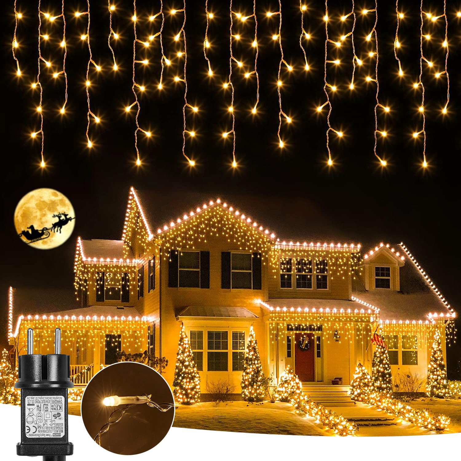 LMaxhome LED-Lichterkette Eisregen Lichterkette für Aussen Flashing Effekt günstig online kaufen