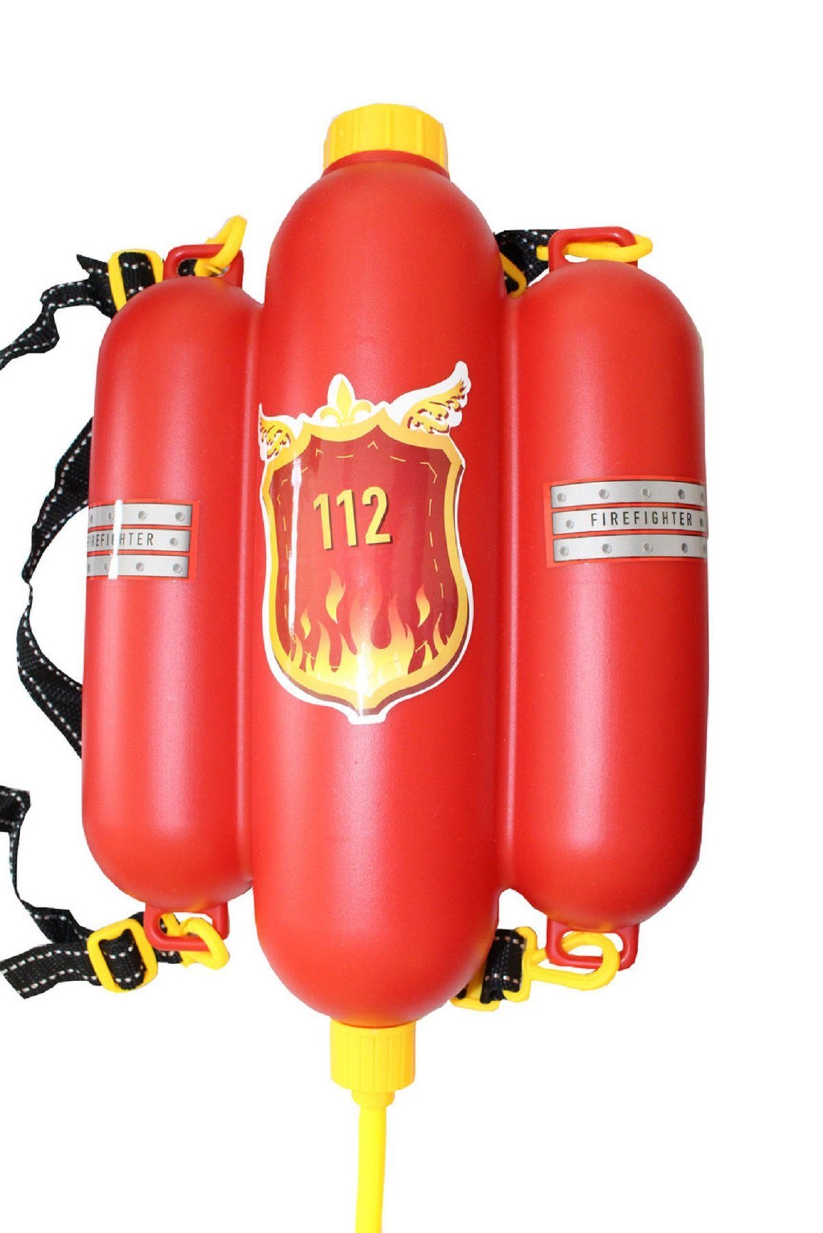 cm Idena und Wassertank Spiel-Wassersprenkler Liter ca. Idena 40 verstellbarer Feuerwehr 2,2 mit Wasserspritze Düse