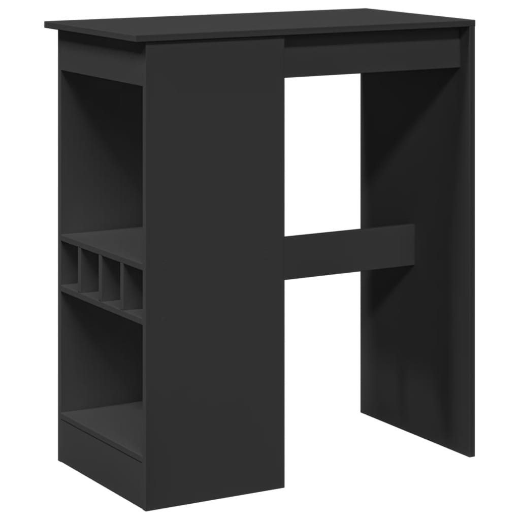 vidaXL Esstisch Bartisch mit Regal Schwarz günstig online kaufen