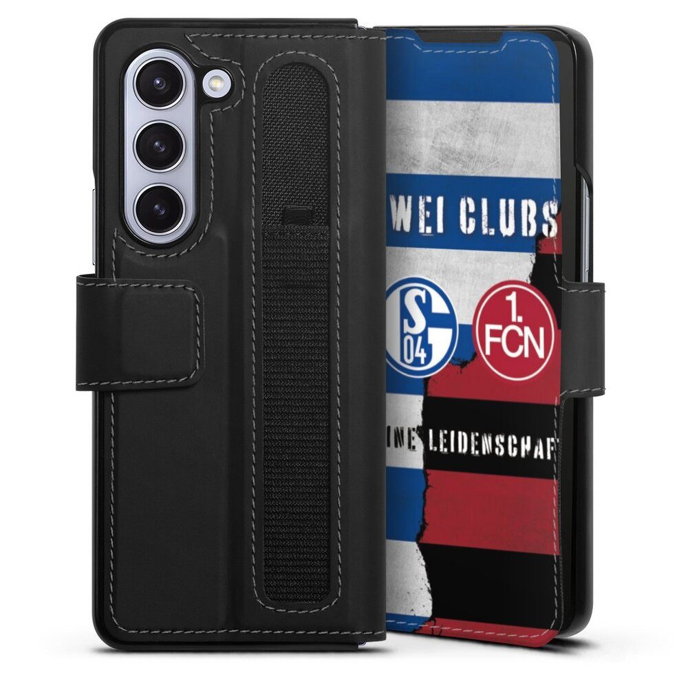 DeinDesign Handyhülle FC Schalke 04 1. FC Nürnberg Freundschaft, Samsung Galaxy Z Fold 5 Hülle Handy Flip Case Wallet Cover
