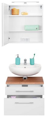 HELD MÖBEL Badmöbel-Set Davos, (2-St), Spiegelschrank und Waschbeckenunterschrank
