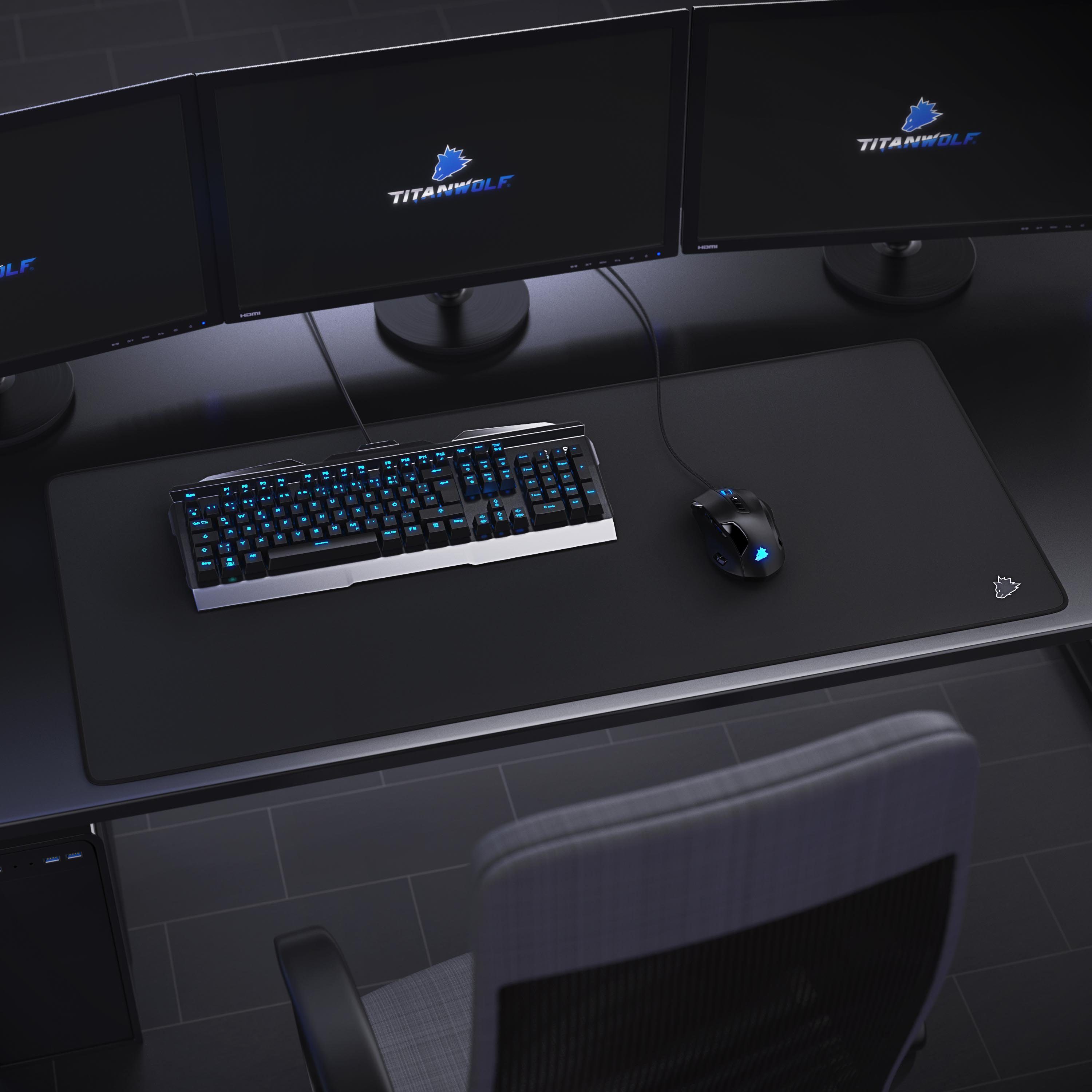 Titanwolf Gaming Mauspad XXL Speed Mousepad 900 x 400 x 3 mm, große Schreibtischunterlage (1-St), rutschfest, abwaschbar, Geschwindigkeit & Präzision, kleines L – Bild 2 von 5