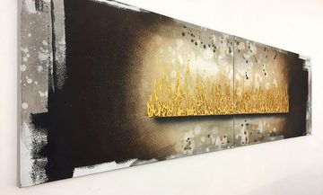 WandbilderXXL Gemälde Gold Rush 200 x 60 cm, Abstraktes Gemälde, handgemaltes Unikat