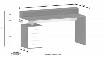 INOSIGN Schreibtisch NEW SELINA, mit Schreibtischaufsatz, hochwertiges ital. Design, Breite 160 cm