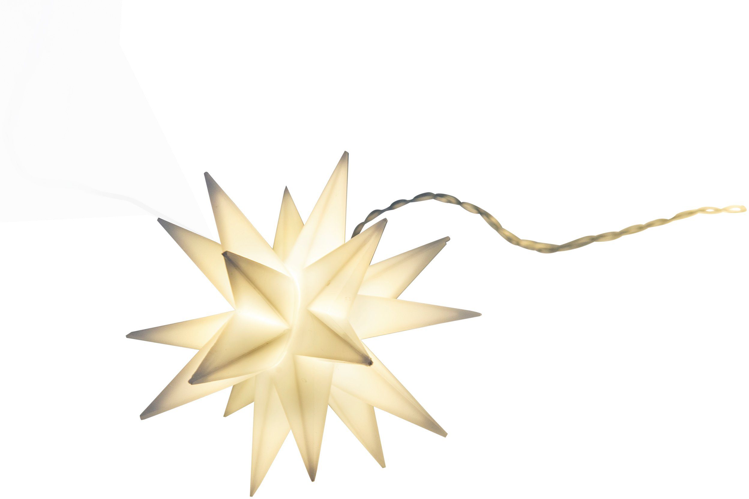 näve LED-Lichterkette LED-Weihnachtslichterkette 3D-Sterne,Weihnachtsdeko aussen, weiß 3D-Stern