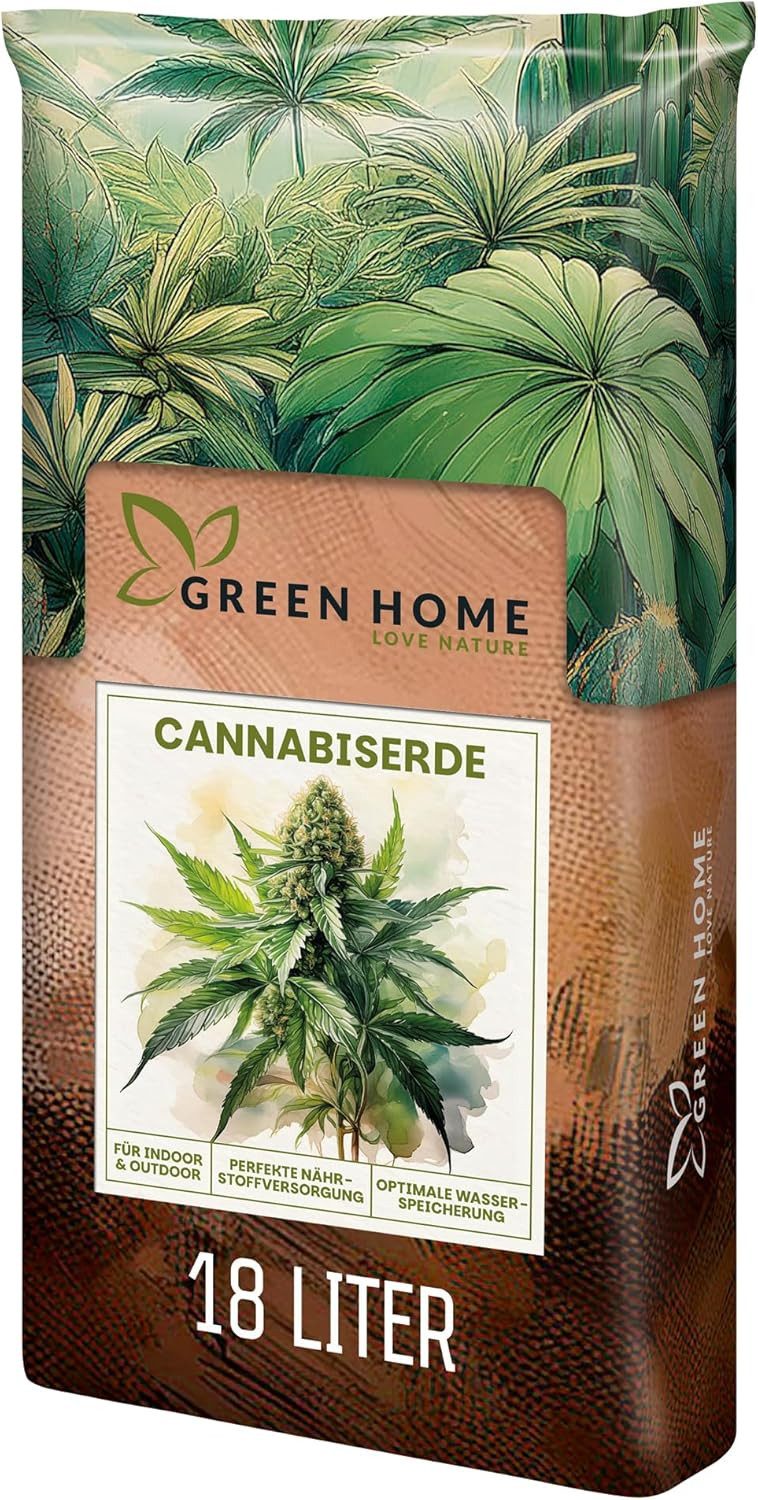 GREEN HOME LOVE NATURE Spezialerde Hanferde All Mix für Wachstum, Blüte & Autoflower 18 L, 36 L, 72 L, All-Mix, Autoflower, Perlite, Kokosfaser, pH 5,10