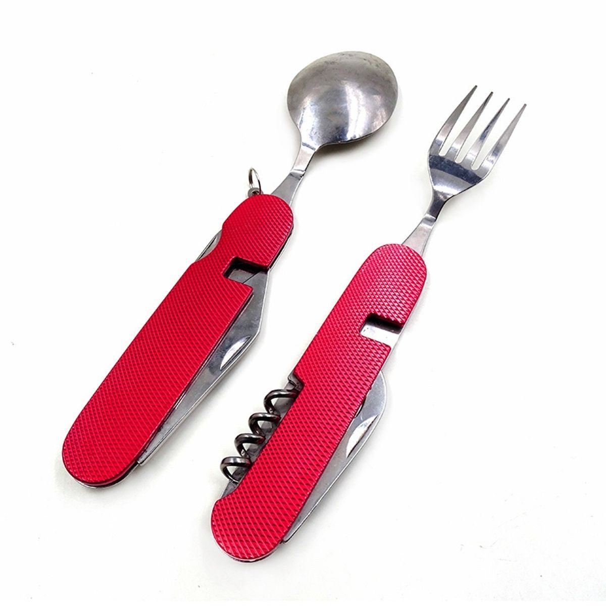 König Design Besteck-Set 6 in 1 Camping Besteck Set Klappbar, 1 Personen, Reisebesteck Outdoor Bundeswehr Feldbesteck – Bild 4 von 5