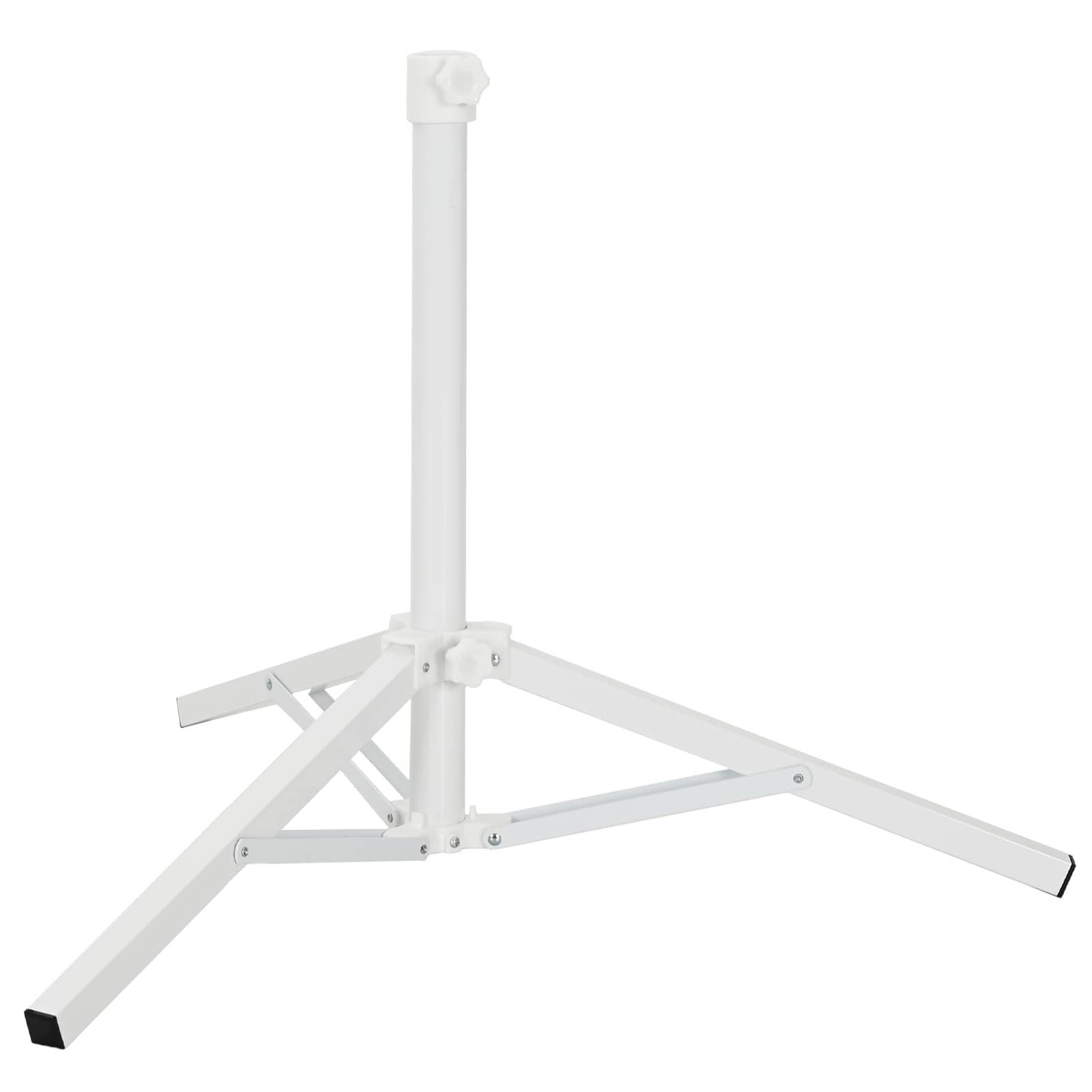vidaXL Schirmhalter Parasol Stand Weiß Stahl for 25-32 mm Pole, 1 tlg.