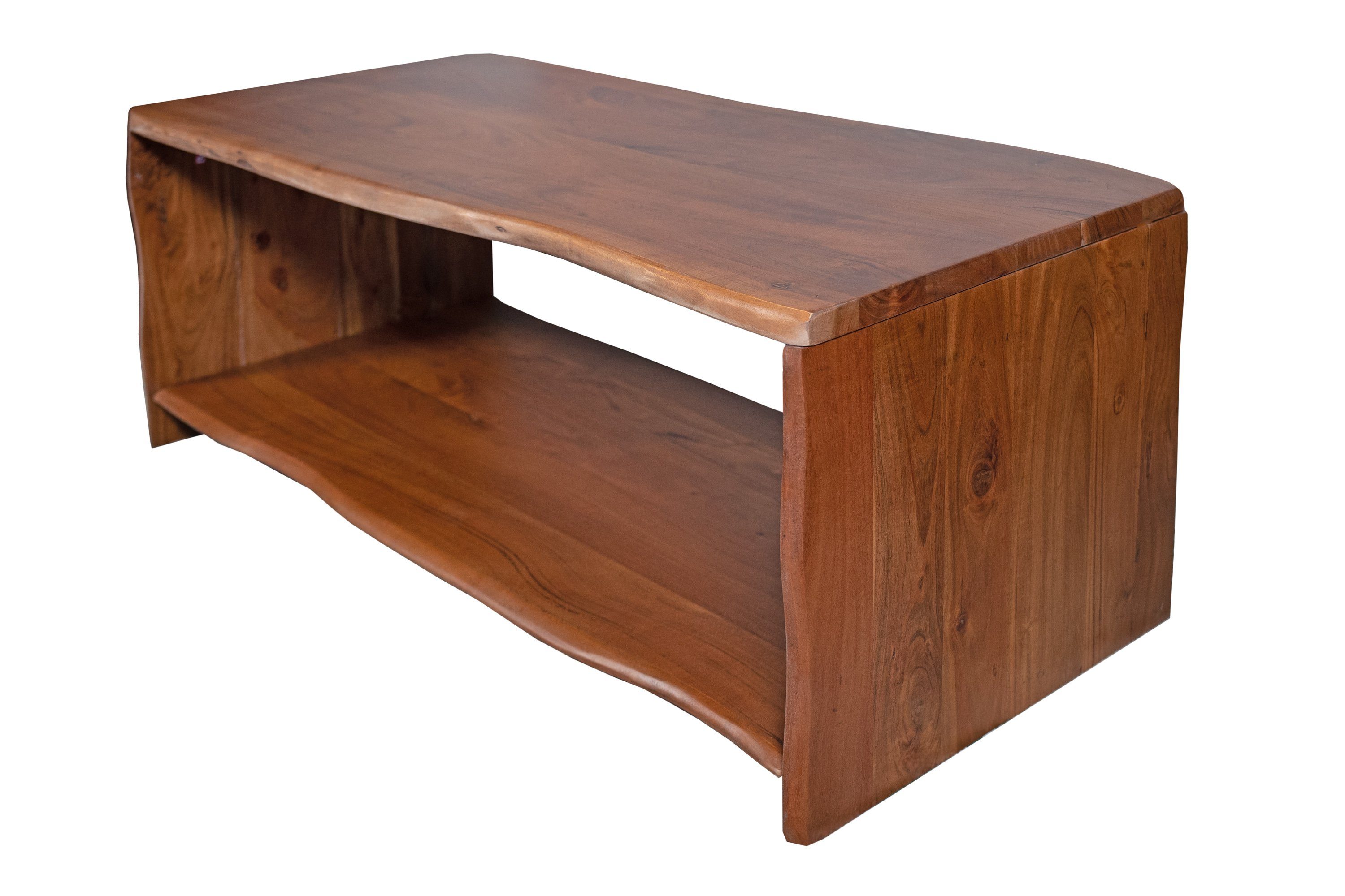 SAM® Couchtisch Anna, massives Akazienholz, mit Ablagefläche, echte Baumkante, 115x55x45 cm