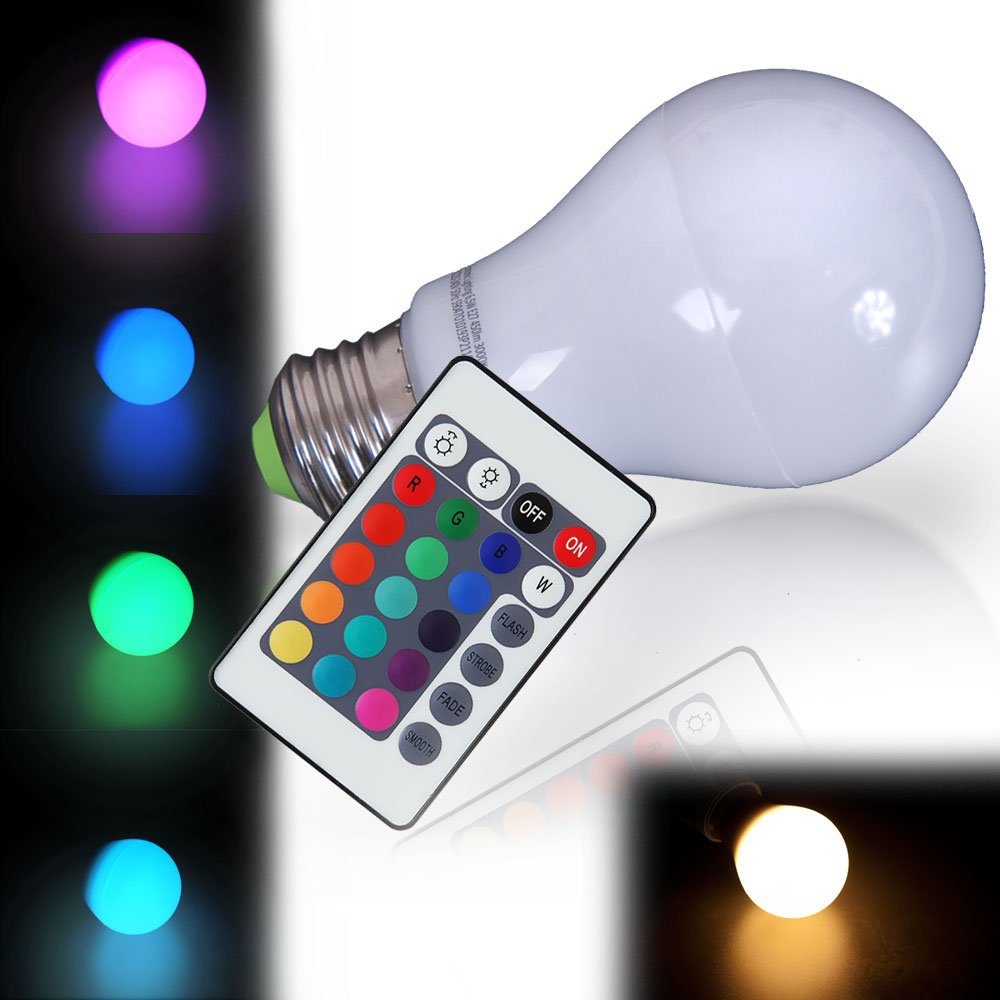 Farbwechsel, Textil Lampe Tisch Lese LED Leuchtmittel Tischleuchte, Leuchte inklusive, Warmweiß, etc-shop Schalter Beistell Esszimmer