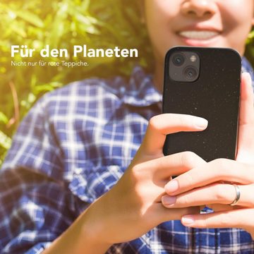 EAZY CASE Handyhülle Bio Case für Apple iPhone 13 6,1 Zoll, Nachhaltige Bio Hülle mit Kameraschutz Back Cover elastisch Schwarz