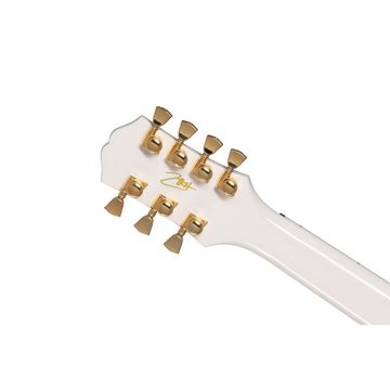Epiphone E-Gitarre, Matt Heafy Les Paul Custom Origins 7-String Bone White - Signature E
