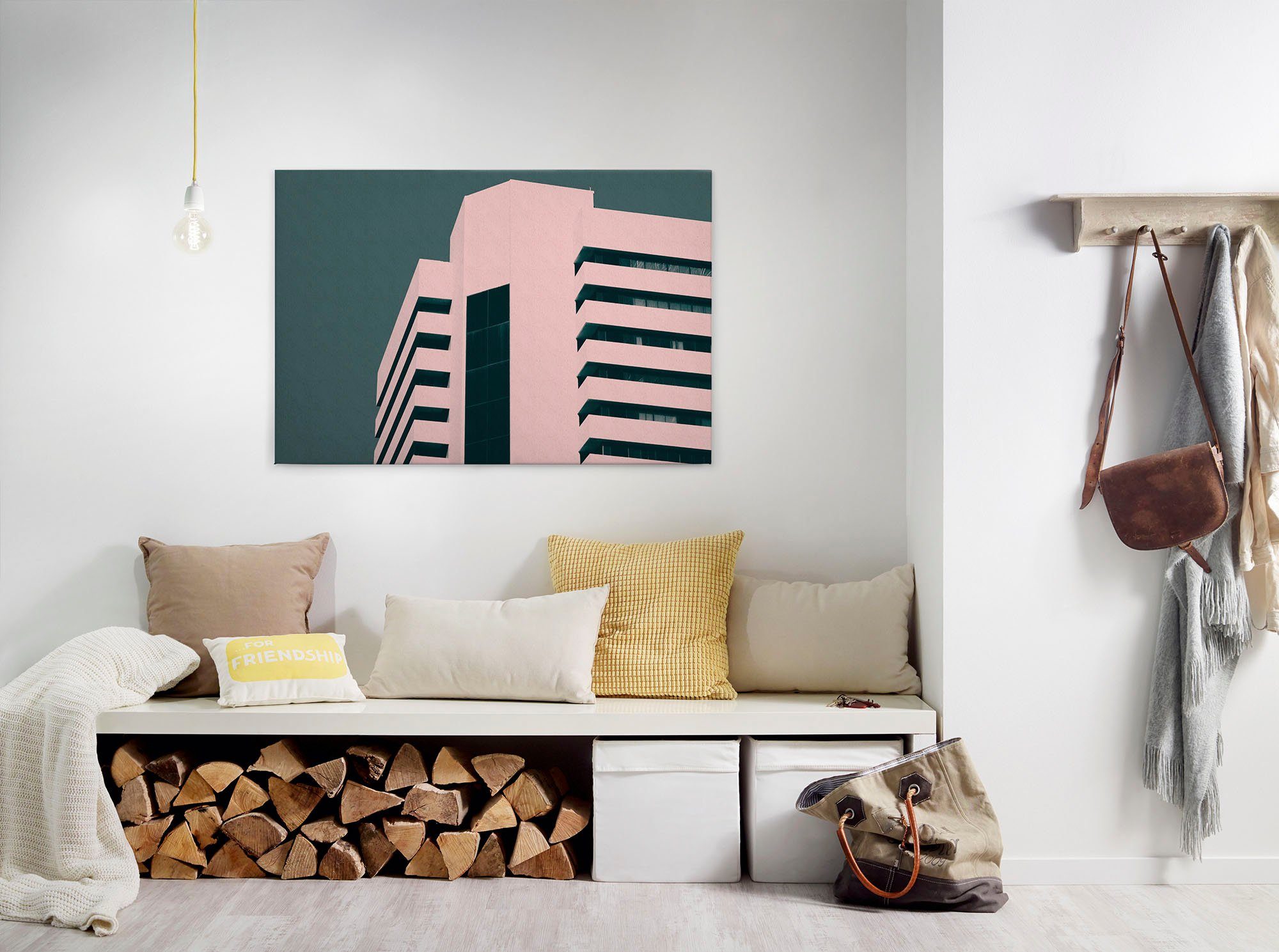 A.S. Création Leinwandbild skyscraper, Kinder, Kunst, Modern (1 St), Gebäude Keilrahmen Bild Grafisch Leinwand-Bild Wohnzimmer modern Wand