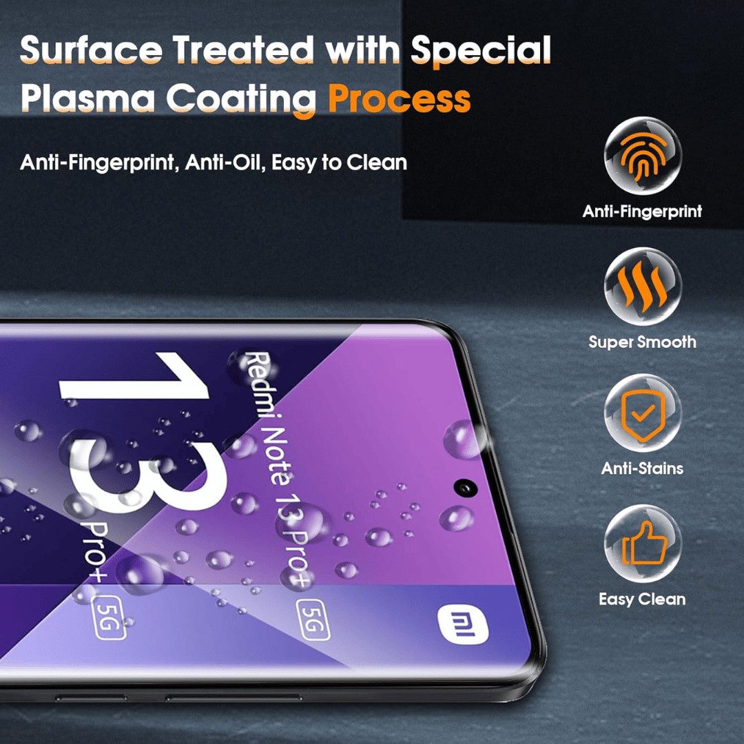 SmartUP Displayschutzglas 2X Schutzglas für Xiaomi Redmi Note 13 Pro Plus 5G Panzerfolie Display für Für Xiaomi Redmi Note 13 Pro Plus 5G, kompletter Rundumschu – Bild 3 von 5