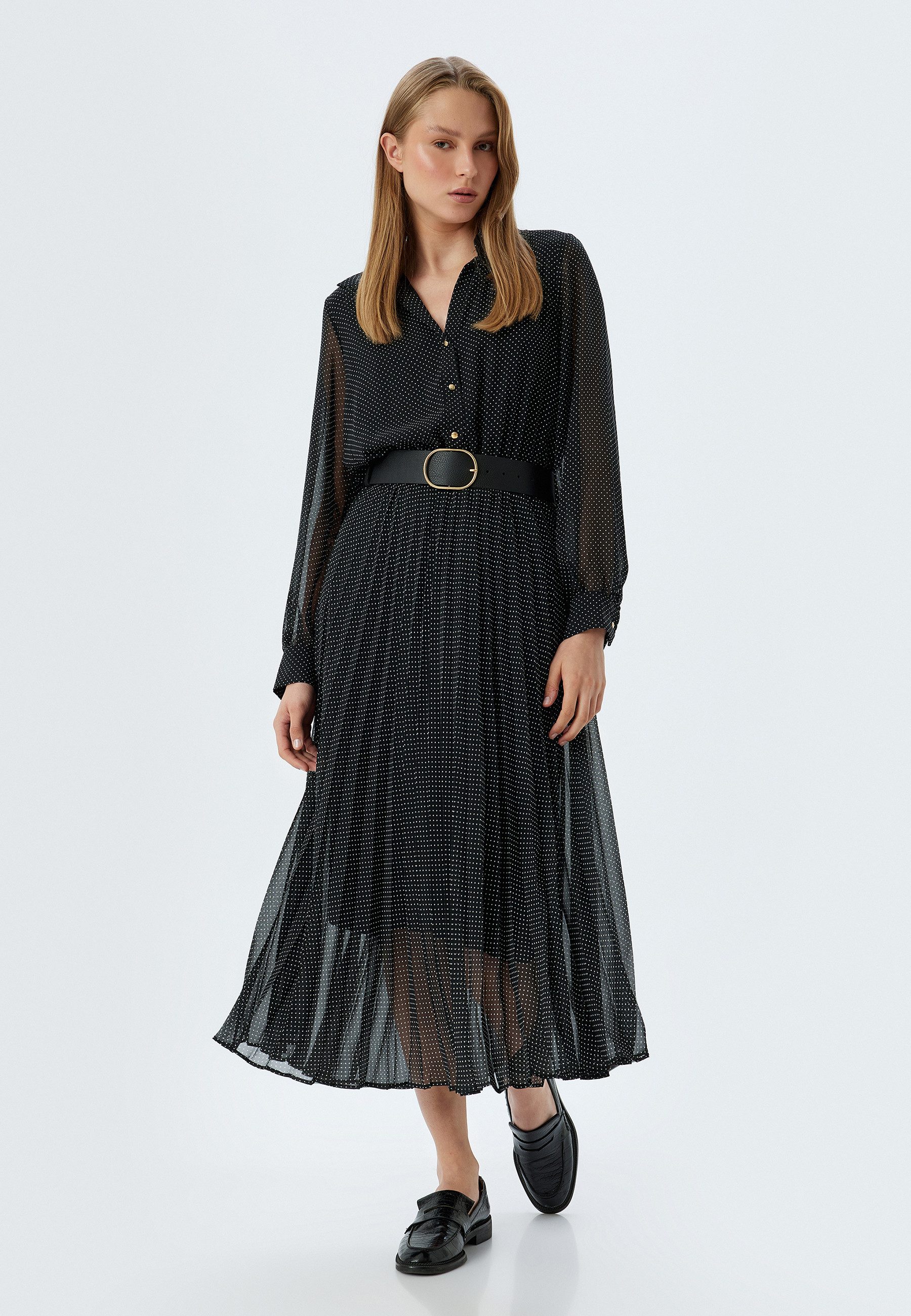 Koton Midikleid Midi Länge Schmales Plissee