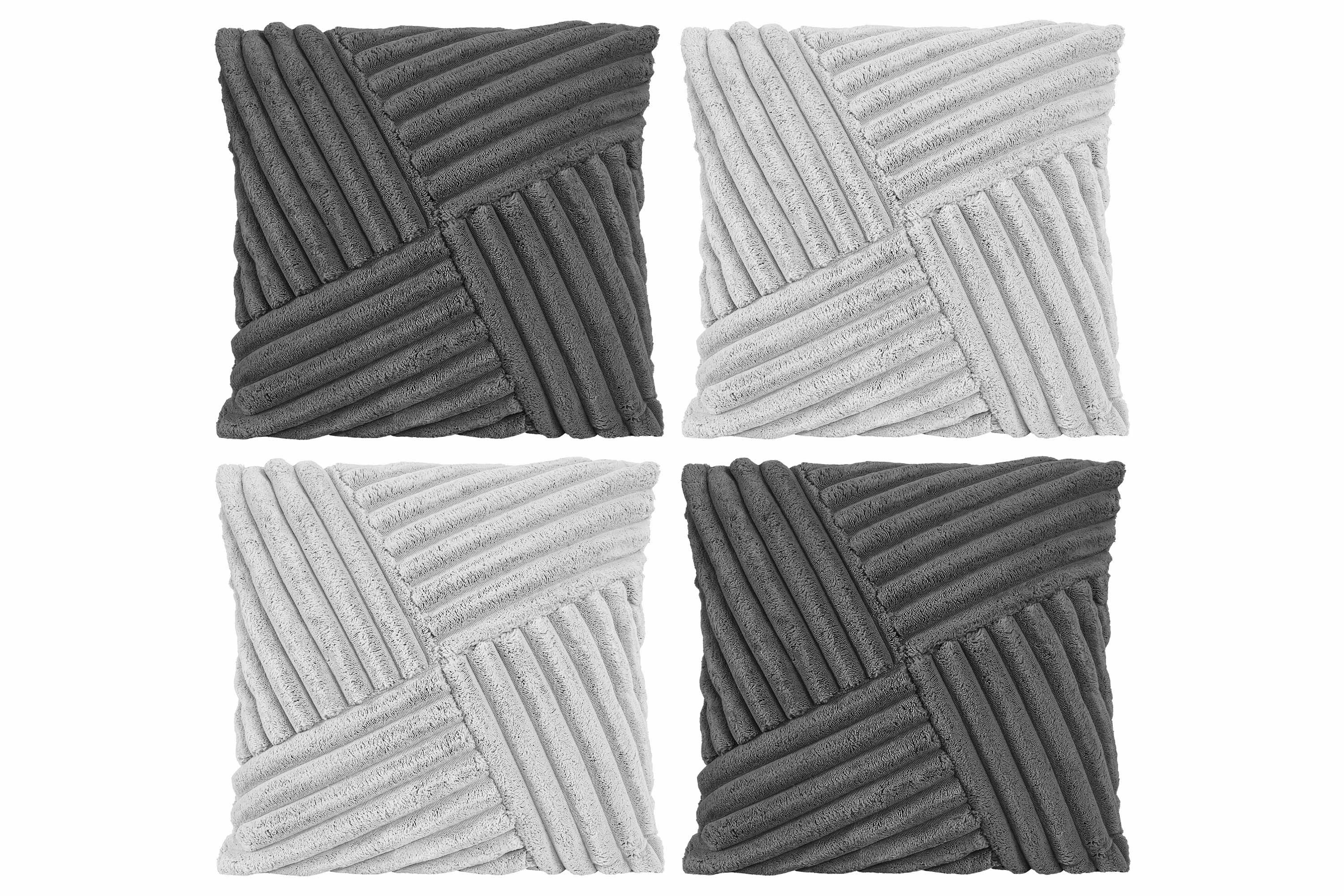 Amilian Dekokissen Sofakissen 4er Set mit Füllung und Bezug, Reißverschluss, formstabil, Reißverschluss, Cord-Optik, formstabil, 40x40 cm