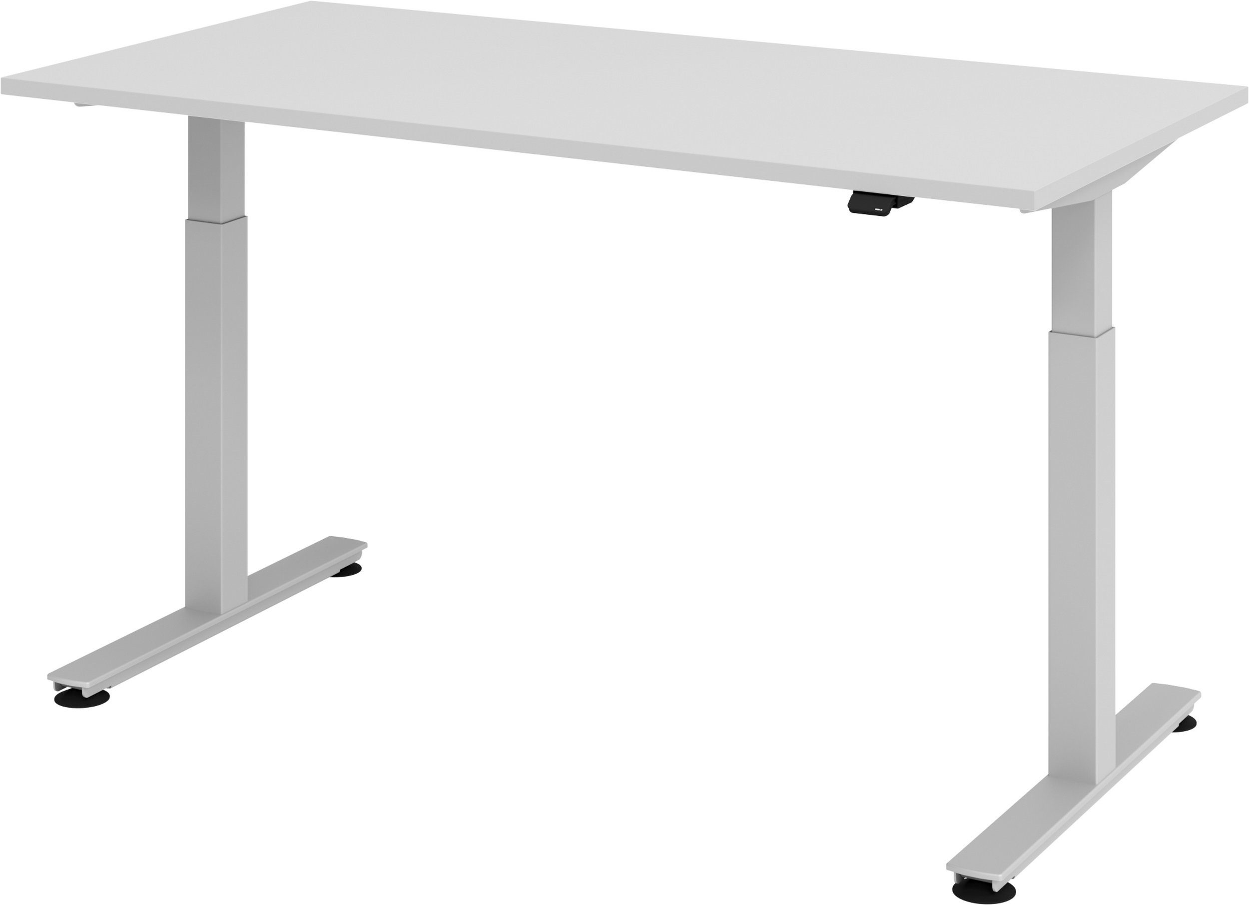 80 cm XMST, elektrisch Schreibtisch - 160 x Grau Dekor: Schreibtisch bümö Rechteck: