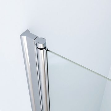 AQUALAVOS Duschwand Duschabtrennung Falttür Glas Duschwand Walk in Dusche Drehfalttür, aus klar 6mm Einscheiben-Sicherheitsglas inkl. Nanobeschichtung, 180° klappbar, Hebe-Senk-Funktion, links und rechts montierbar