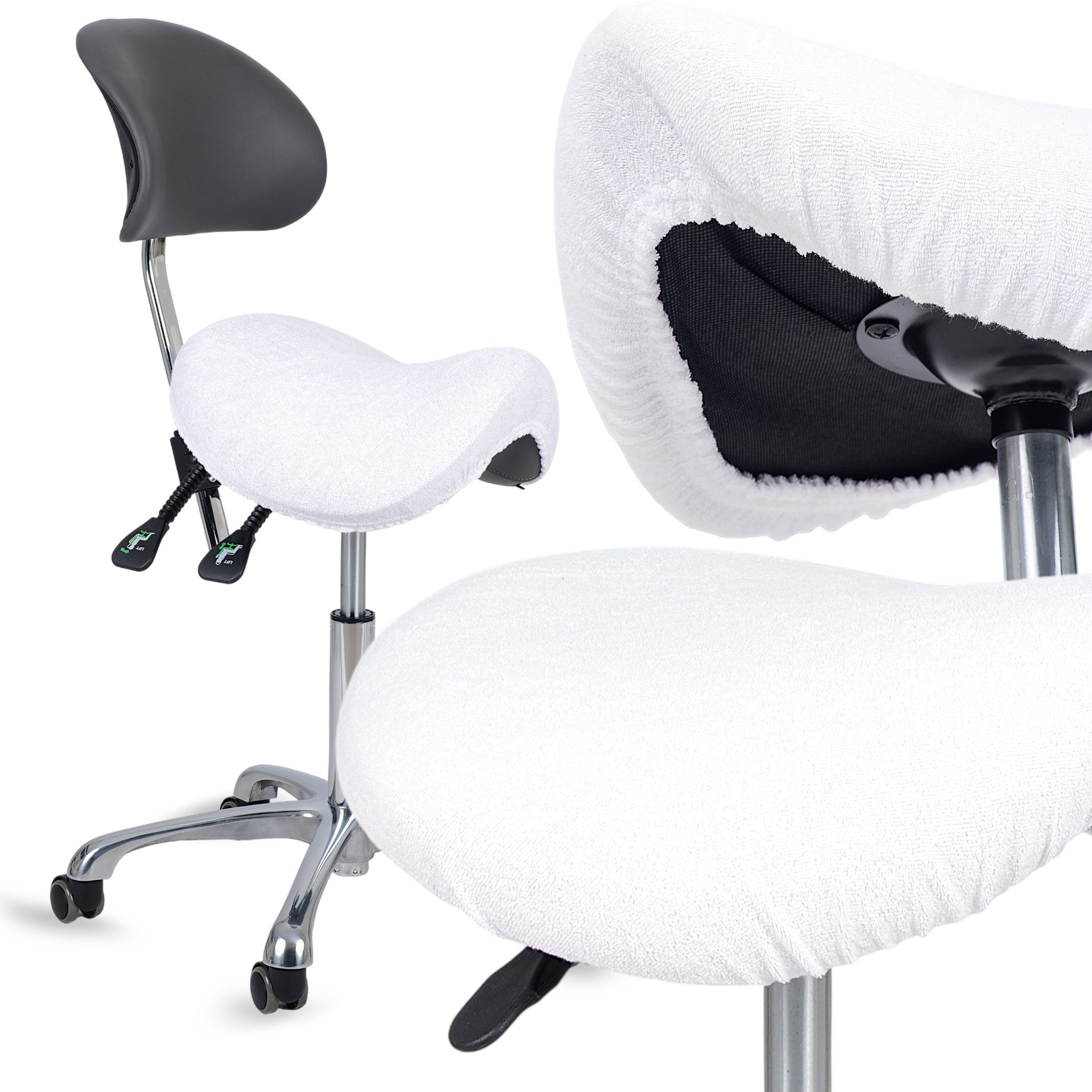 Habys Massageliege Frottee Bezug für Rollhocker, Drehhocker, Durchmesser 34-40 cm