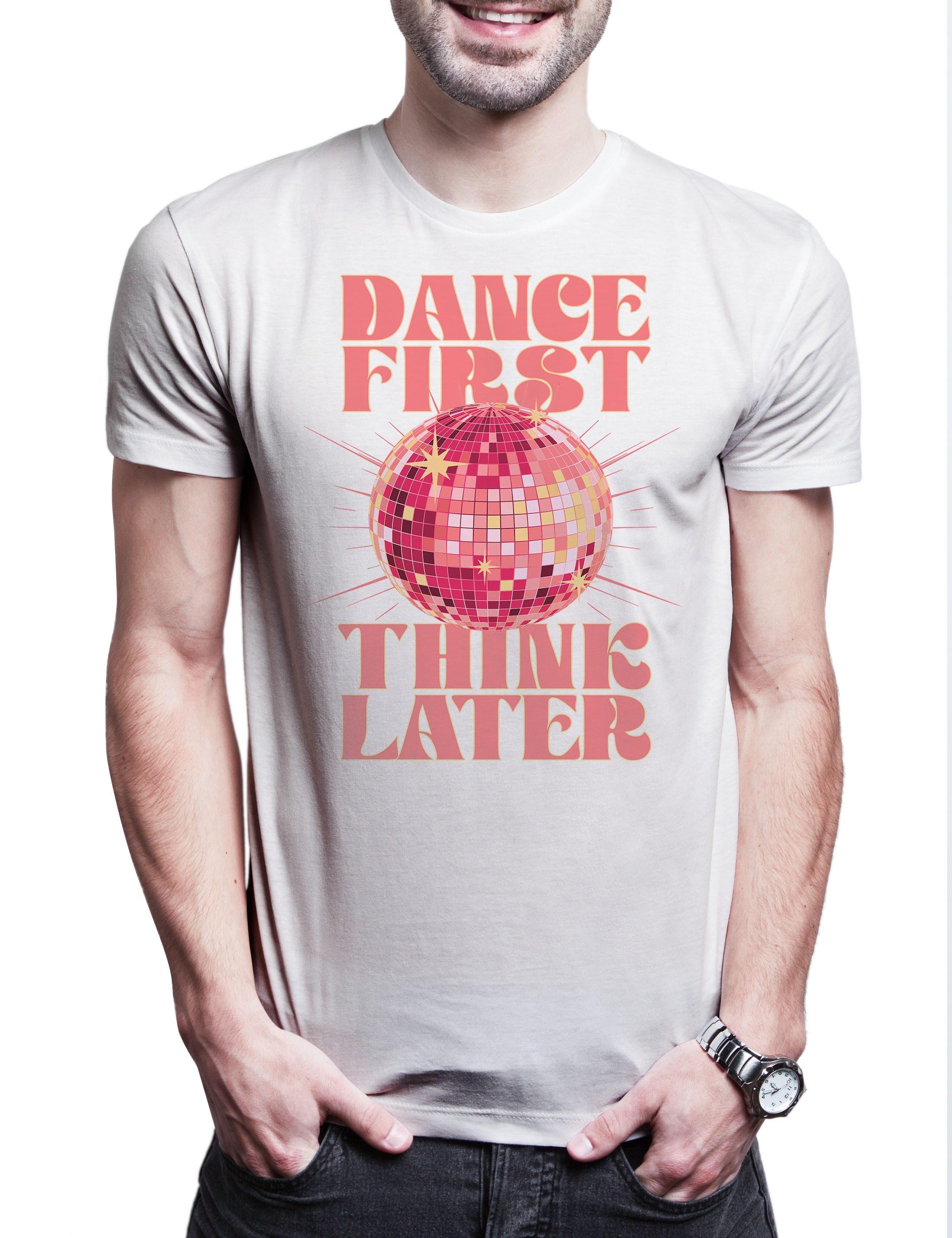 Urban Backwoods Print-Shirt Dance First Think Later Herren T-Shirt Tanzen Tänzer Dancing Teacher (1-tlg) Tanzlehrer Tanzschule Tanz Disco