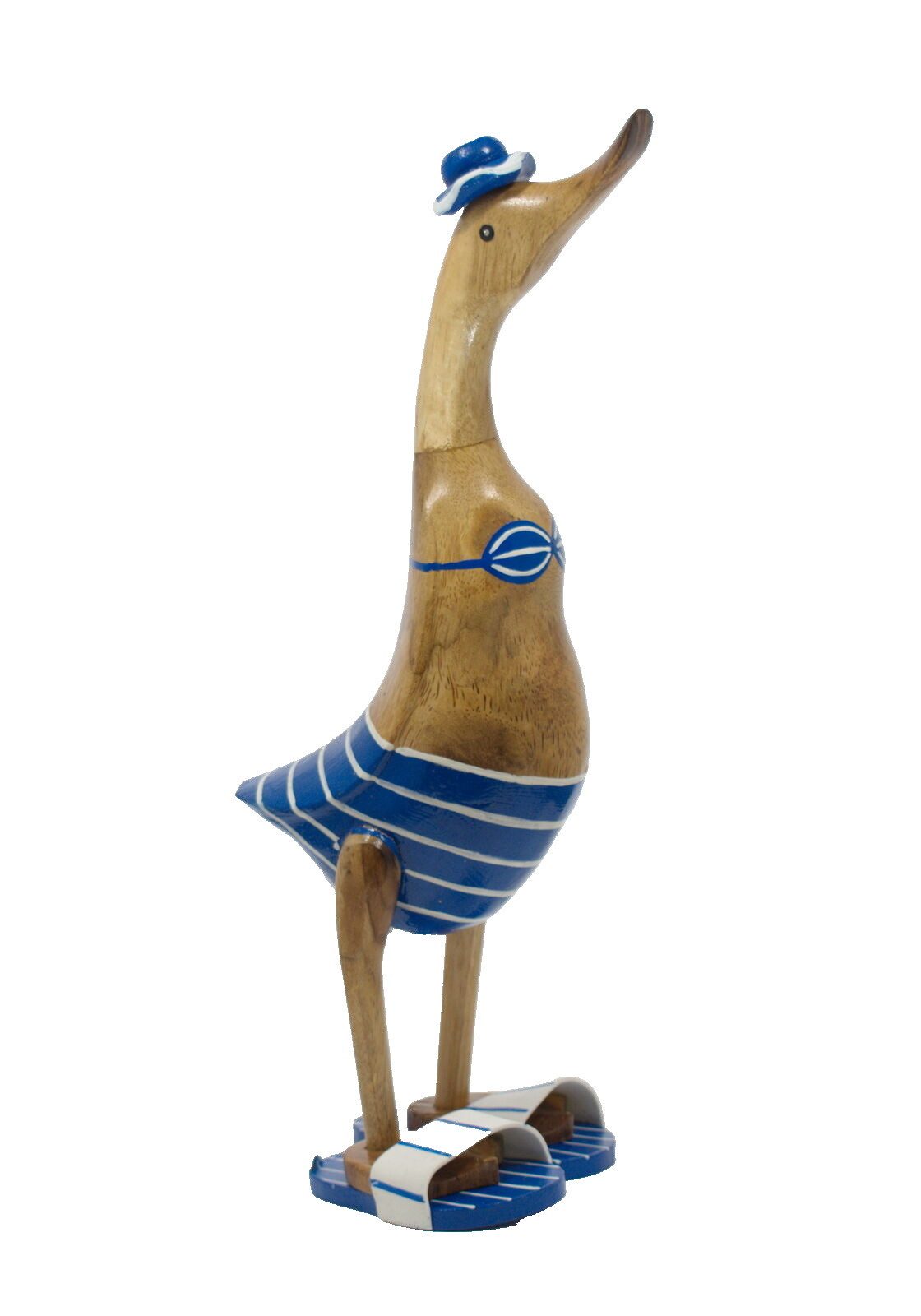 Kaufhaus le petit Tierfigur Deko Ente Holz Bikini Gans Vogel Laufente Figur Skulptur Objekt, Dekofigur aus Holz