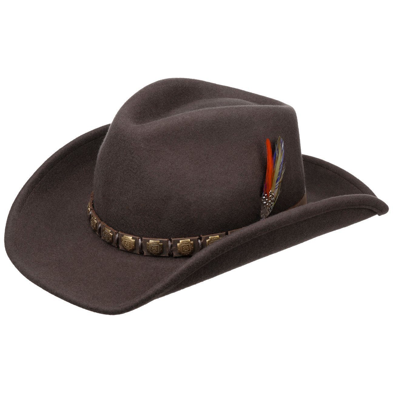 Filzhut Hackberry Westernhut Rodeohut mit Lederband