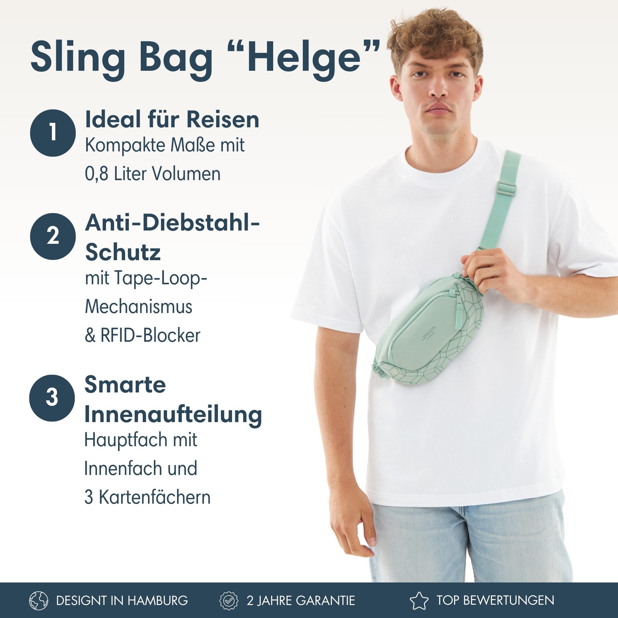 LARKSON Gürteltasche Helge Bauchtasche mit RFID-Blocker für Alltag & (1-tlg günstig online kaufen