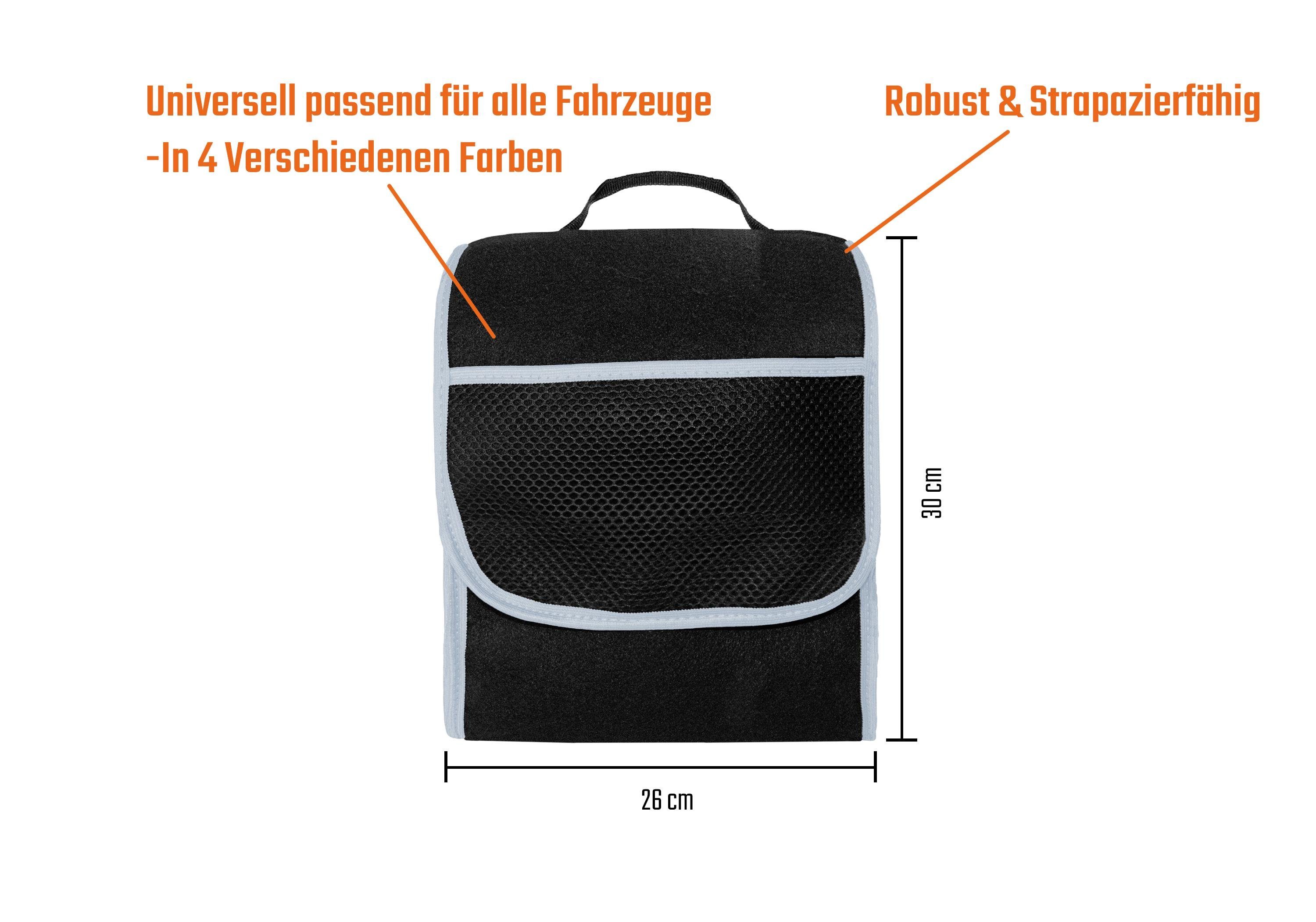 L & P Car Design Organizer Kofferraumtasche Auto in schwarz mit grauem Saum – Bild 4 von 5