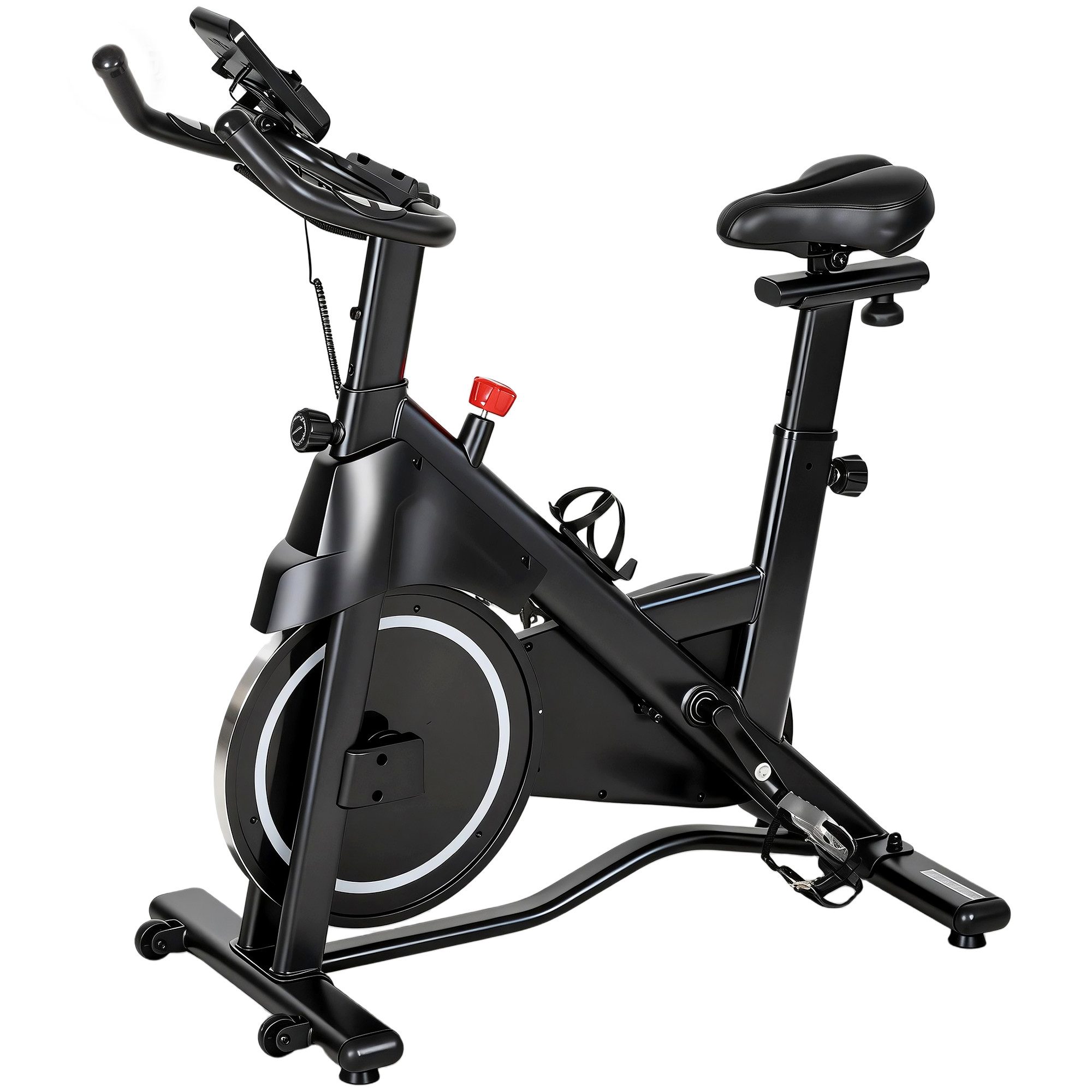 BAYMATE Heimtrainer Heimtrainer, stationäres, verstellbarer Magnetwiderstand (LCD-Bildschirm, bequemer Sitz, 108 x 51 x 116 cm, Weiß)