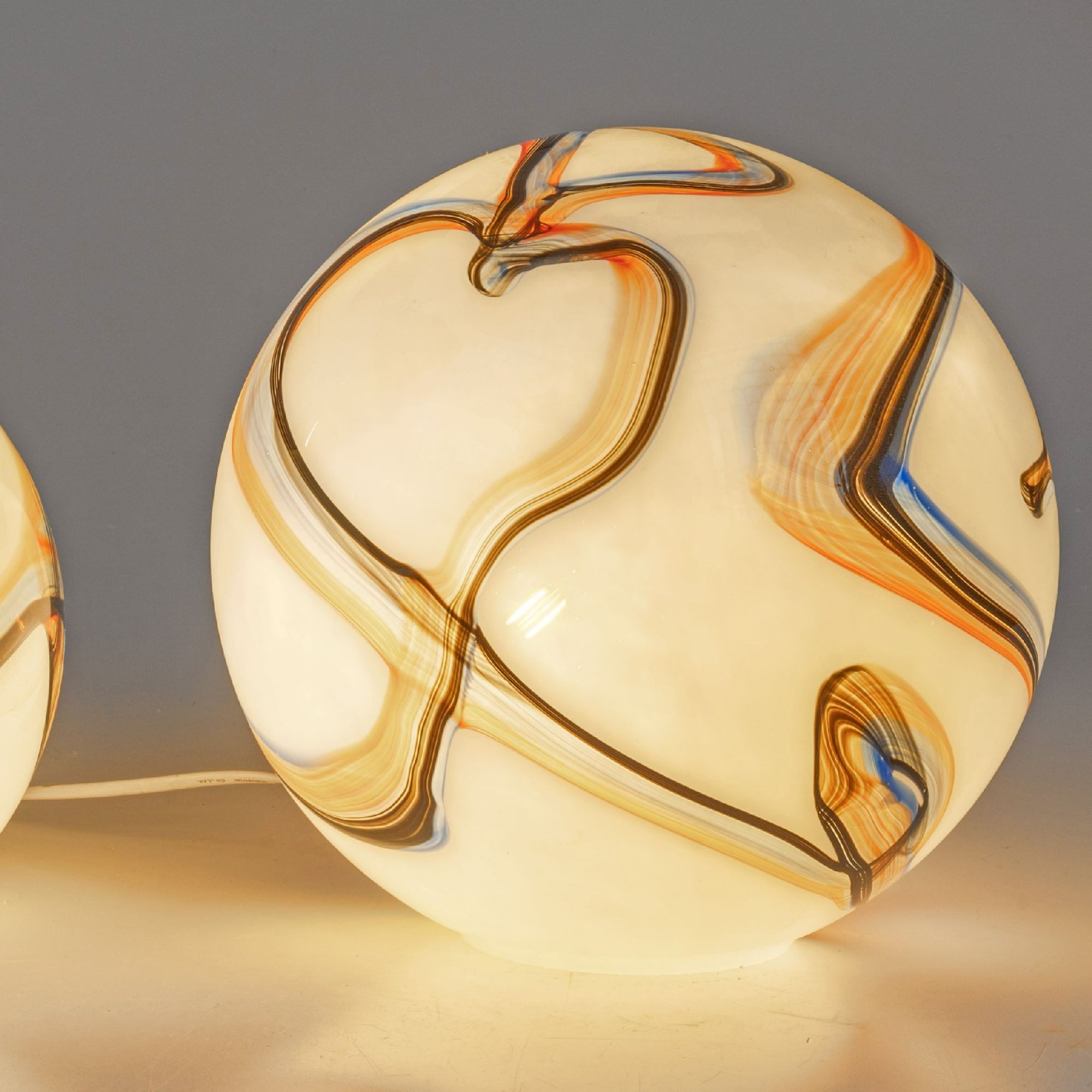 formano Kugelleuchte Luxor Marmor, Farbe: Weiß, Motiv: Verlauf