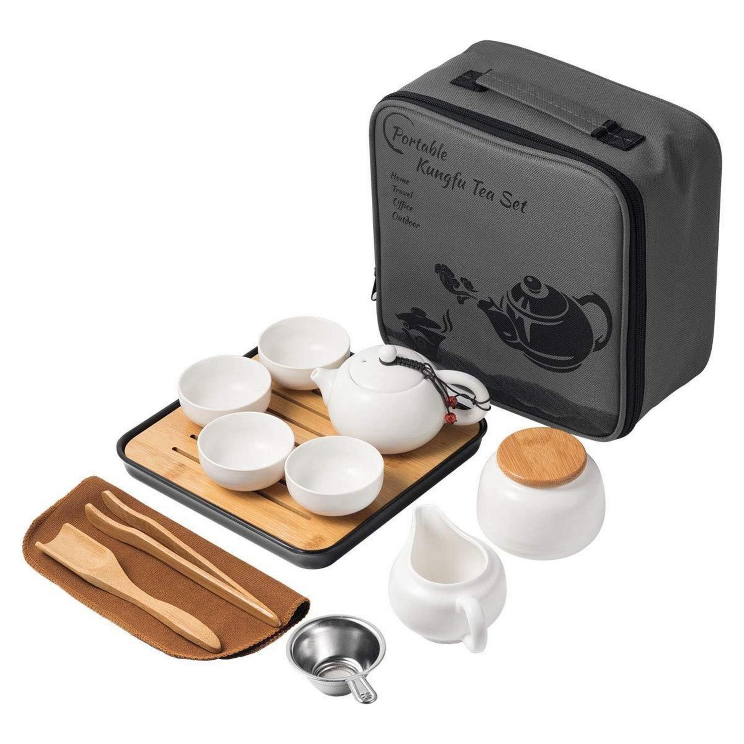LuxusKollektion Teeservice Chinesisches Tee Set mit Tablett, Keramik